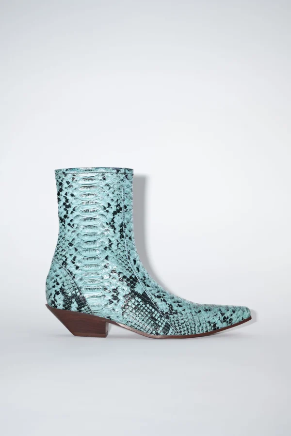 Ankle Boots Aus Leder Mit Schlangen-Print>Acne Studios Sale