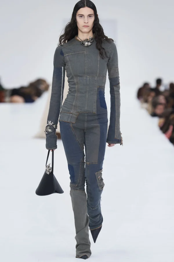 Denim Patchwork Long Sleeve Top>Acne Studios Cheap