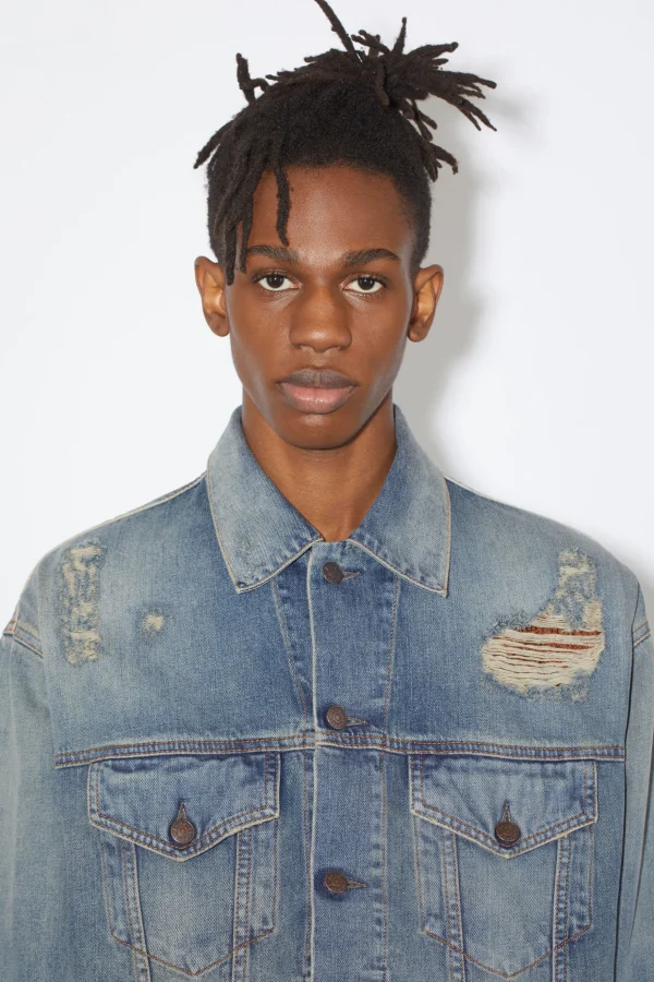 Destroyed-Denimjacke In Lockerer Passform – Detroit>Acne Studios Store