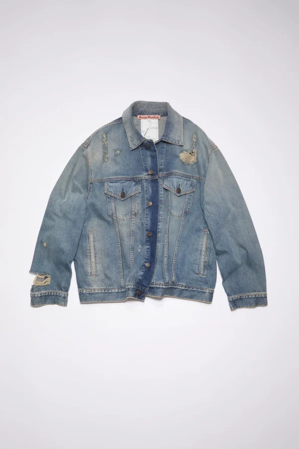 Destroyed-Denimjacke In Lockerer Passform – Detroit>Acne Studios Store