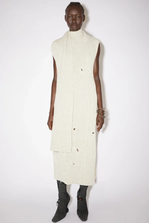 Distressed Ribbed Knit Dress>Acne Studios Store