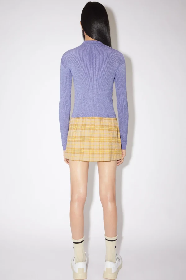 Gestrickter Polocardigan Mit Geripptem Kragen>Acne Studios Store