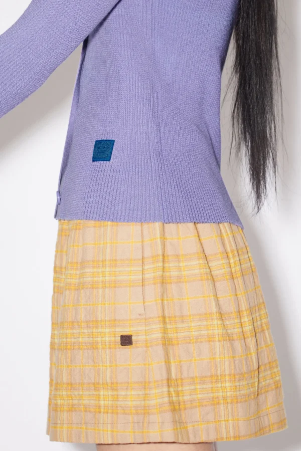 Gestrickter Polocardigan Mit Geripptem Kragen>Acne Studios Store