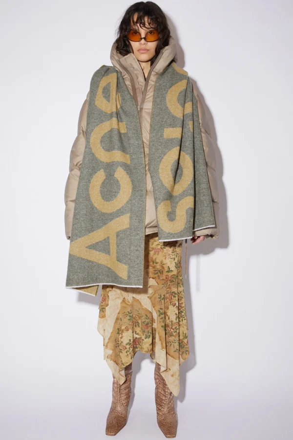 Karierter Fransen-Schal Aus Wolle>Acne Studios Shop