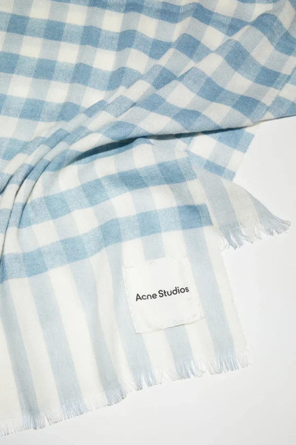 Karierter Schal Aus Kaschmir-Leinen-Mix>Acne Studios Sale