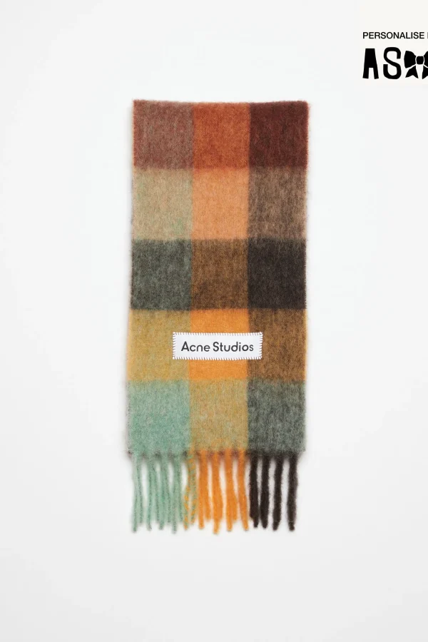 Karierter Schal Aus Mohair>Acne Studios Sale