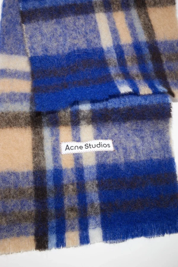 Karierter Wollschal Mit Logo>Acne Studios Best