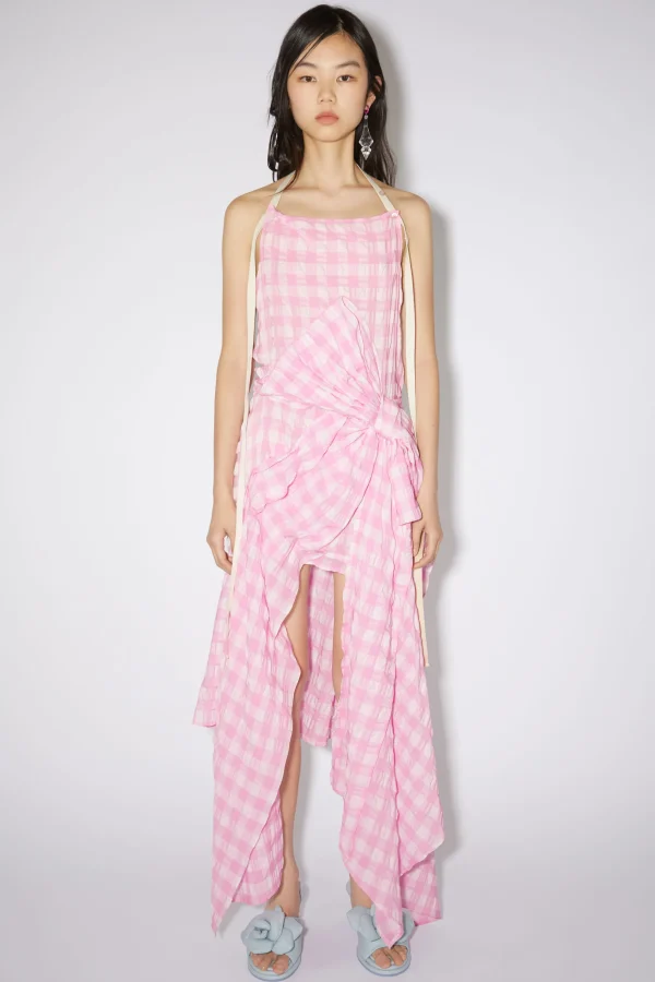 Kleid Mit Gingham-Muster Und Schleife>Acne Studios Shop