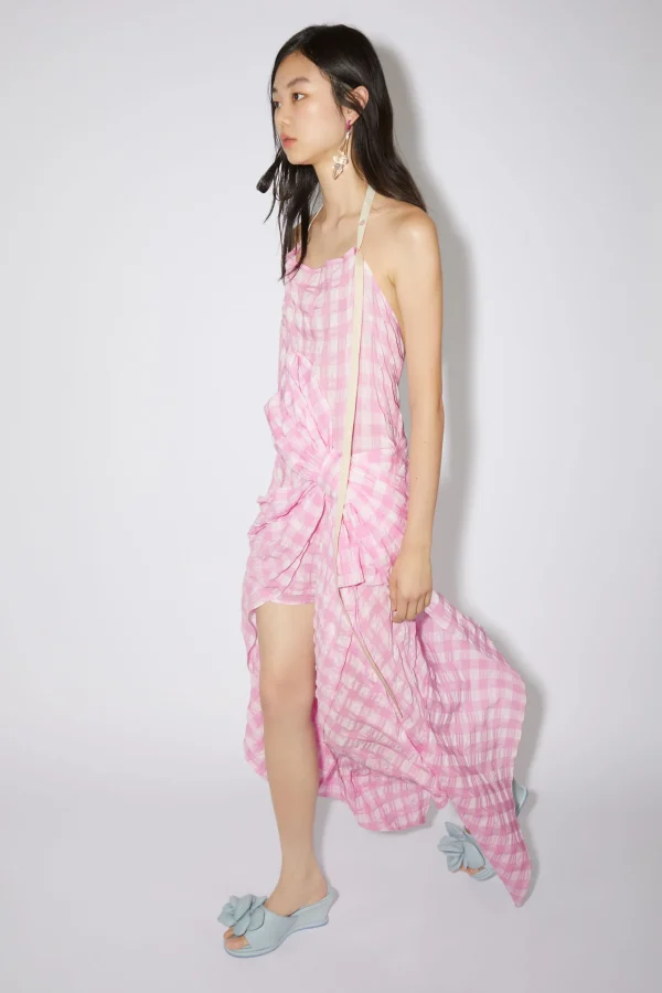 Kleid Mit Gingham-Muster Und Schleife>Acne Studios Shop