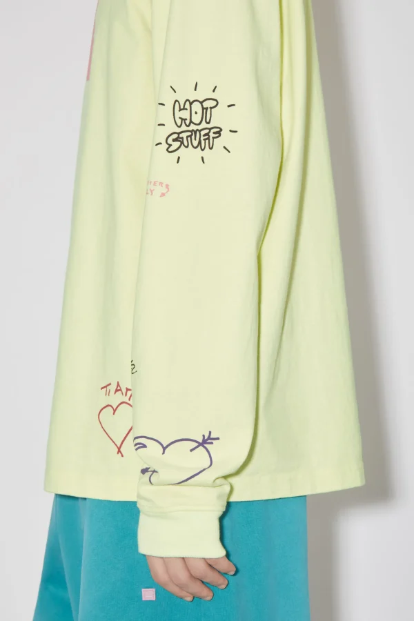 Langarmliges T-Shirt Mit Print>Acne Studios Store