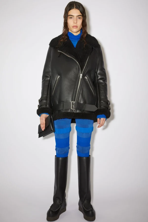 Lederjacke Mit Shearling>Acne Studios Flash Sale