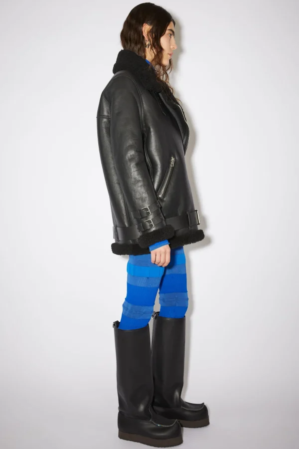 Lederjacke Mit Shearling>Acne Studios Flash Sale