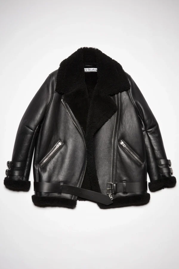 Lederjacke Mit Shearling>Acne Studios Flash Sale