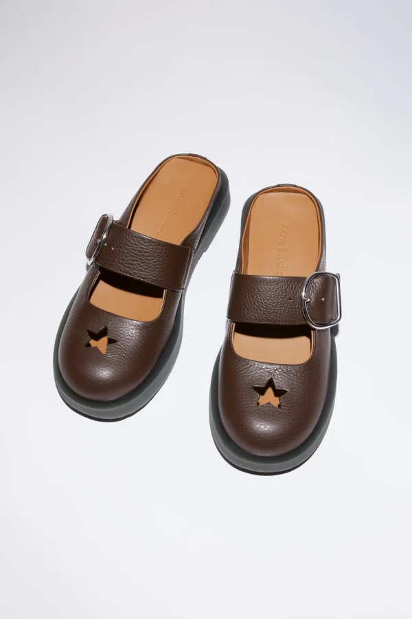 Mules Aus Leder Mit Schnalle>Acne Studios Outlet