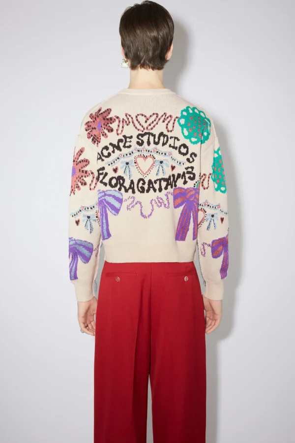 Pullover Mit Floragatan-Artwork Aus Jacquard>Acne Studios Cheap