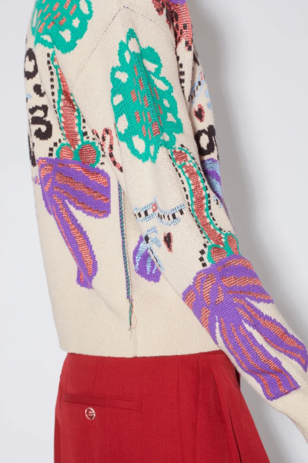 Pullover Mit Floragatan-Artwork Aus Jacquard>Acne Studios Cheap