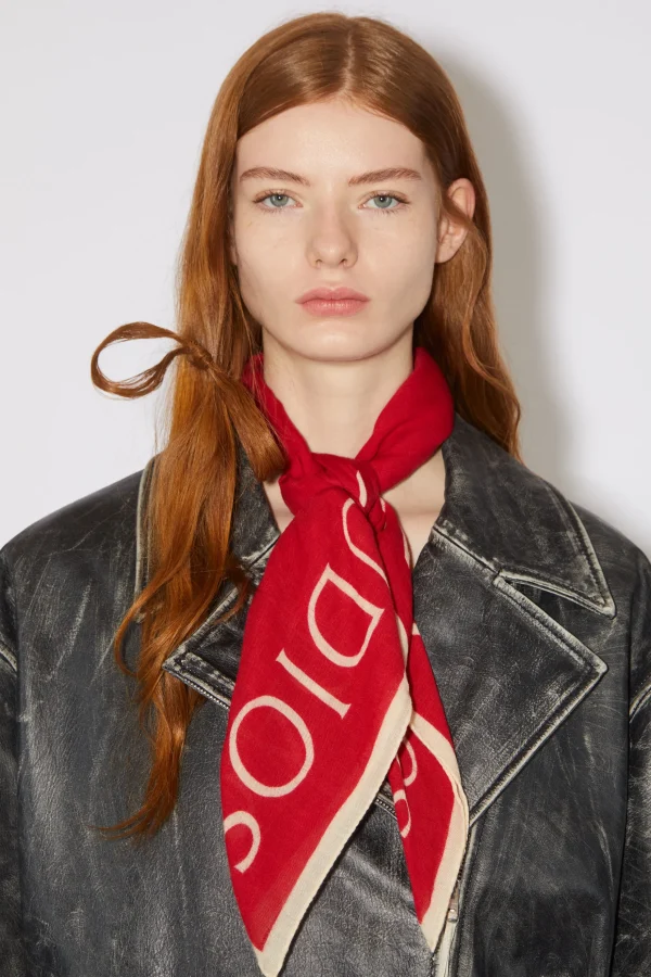 Quadratischer Wollschal Mit Logo>Acne Studios Online