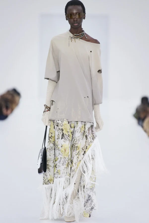 Rock Mit Blumenprint Und Fransen>Acne Studios New