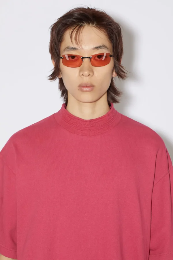 T-Shirt Mit Logo-Tape>Acne Studios Clearance