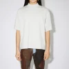 T-Shirt Mit Rundhalsausschnitt Und Logo-Tape>Acne Studios New