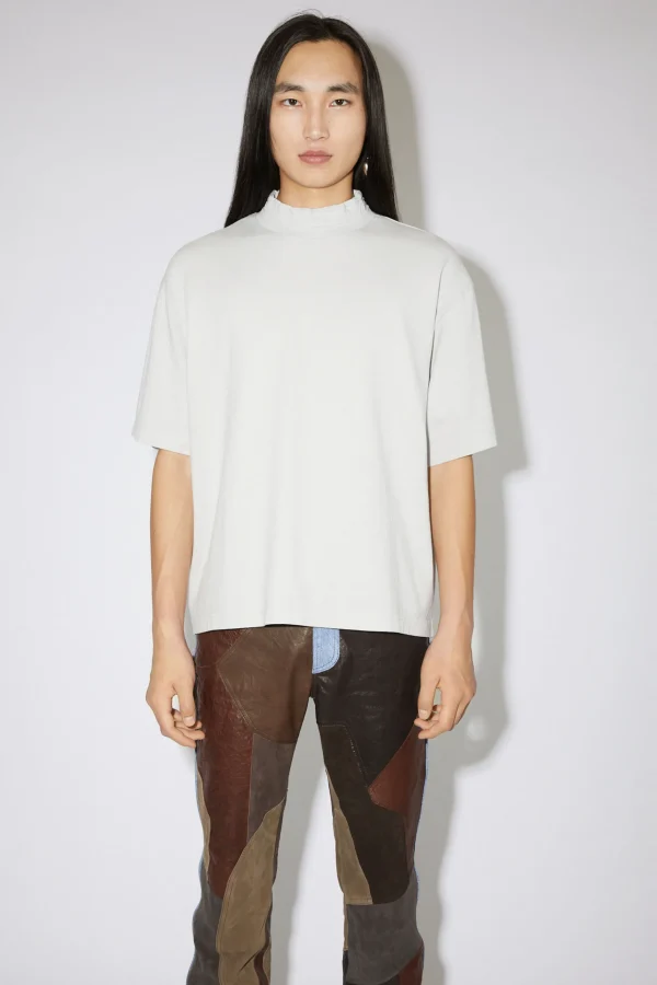 T-Shirt Mit Rundhalsausschnitt Und Logo-Tape>Acne Studios New