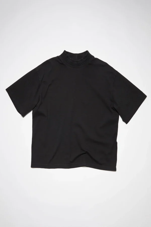 T-Shirt Mit Rundhalsausschnitt Und Logo-Tape>Acne Studios Cheap