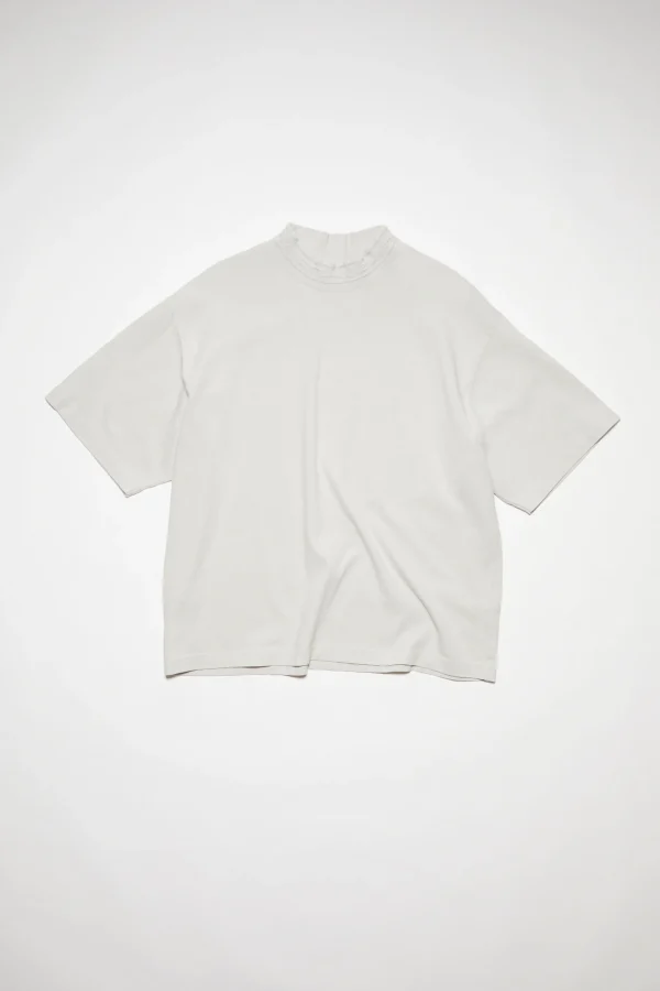 T-Shirt Mit Rundhalsausschnitt Und Logo-Tape>Acne Studios New